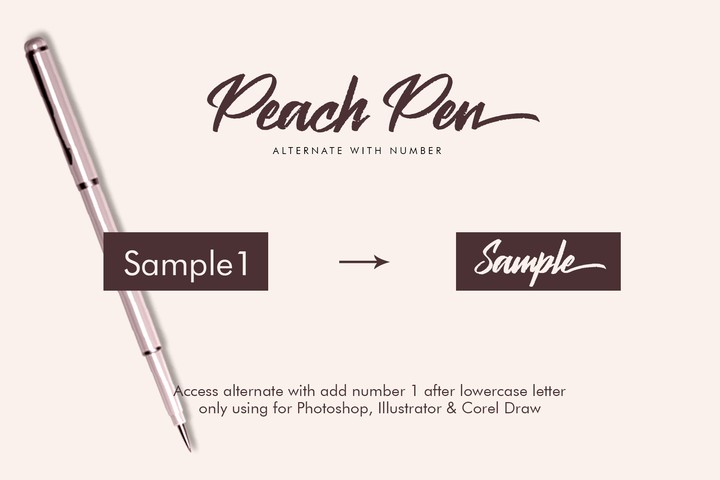 Beispiel einer Peach Pen Regular-Schriftart